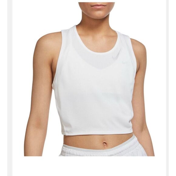 Nike Dri-Fit Womens Mesh Panel Racerback Athletic Training Tank top White 3XL NW - Picture 2 of 6